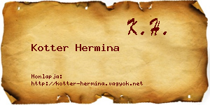 Kotter Hermina névjegykártya